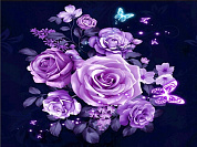 Картина по номерам Фиолетовые розы Роспись по холсту 40х50 см BFB0998 с 8 лет