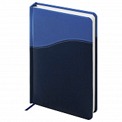 Brauberg Ежедневник недатированный А5 Bond под кожу 160 л темно-синий/синий 126220