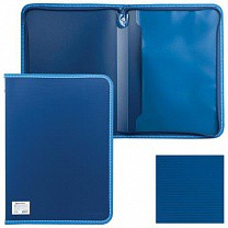 Brauberg Папка на молнии пластиковая Сontract, А4 335х242 мм, внутренний карман, синяя, 225161
