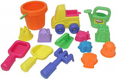 Keenway Кинвей Набор игрушек для песочницы с машинкой 15 игрушек с 1,5 лет