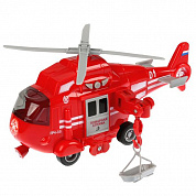 Технопарк Вертолет пожарный 21 см, свет+звук, пластик WY760-FIR с 3 лет