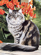 Алмазная картина Полосатый кот 40х50 см с подрамником YSG3754 с 8 лет