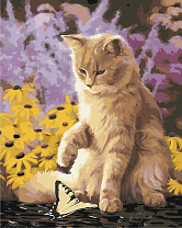 Картина по номерам Ленивый кот Роспись по холсту 40х50 см BFB1419 с 8 лет