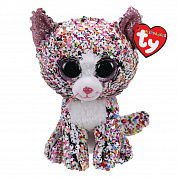 TY Мягкая игрушка Конфетти кошка разноцветная с пайетками 15 см 36358 с 3 лет