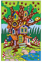 LORI Картина по номерам Лесной теремок для малышей Ркн-029 с 5 лет