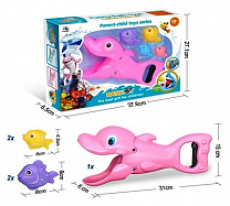 Игрушка для купания Розовый дельфин с рыбками 2578-B с 1,5 лет
