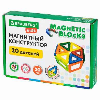 Brauberg ��������� ����������� Magnetic Blocks 20 ��������� ������� Kids 665718