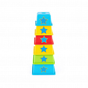 Кнопа Мягкая пирамидка стаканчики с наклейками Дидактика 87007 с 6 месяцев