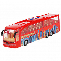Технопарк Автобус экскурсионный 30 см свет, звук, пластик красный ВUSТОUR-30РL-RD с 3 лет