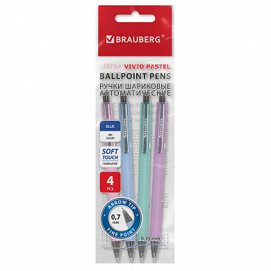 Brauberg ����� ��������� ������� Vivid Pastel ����� 4 �� soft-touch ���� 0,7 ��, ����� 0,35 �� 14440