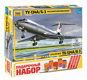 Звезда Пассажирский авиалайнер ТУ-134А/Б-3 Сборная модель 7007ПН с 10 лет