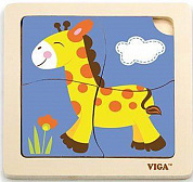 VIGA Пазл для малышей Жираф 4 детали (дерево) VG51319 с 1 года