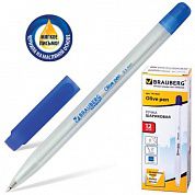 Brauberg Ручка шариковая масляная Olive pen, 0,5мм, набор 12шт, 141476, синяя