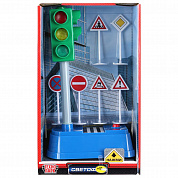 Технопарк Игровой набор Светофор и дорожные знаки свет, звук SB-18-30-OB с 3 лет