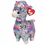 TY Мягкая игрушка Лола лама разноцветная с пайетками 25 см 37293 с 3 лет