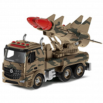 Funky toys Военная машина-конструктор, 2 ракеты, фрикционная, свет, звук FТ61167 с 3 лет
