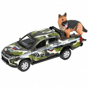 Технопарк Машина Mitsubishi L200 Камуфляж 13 см с собакой, металл L200-12МILGN-DОG с 3 лет