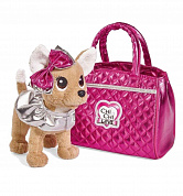 Simba Chi Chi love Плюшевая собачка Чихуахуа Гламур с розовой сумочкой и бантом 20 см 5893125