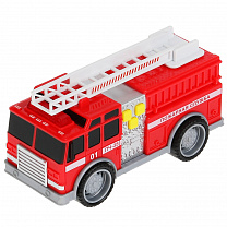 Технопарк Машина Пожарная машина 14 см 3 кнопки свет, звук, пластик 2001I135-R с 3 лет
