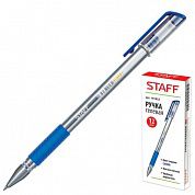 Staff Ручка гелевая эконом, резиновый держатель, набор 12шт, 141822, синяя