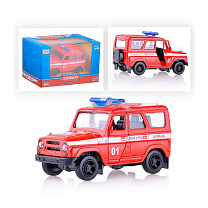 Автопарк Модель машина УАЗ Хантер Пожарная охрана металл, инерционная 1:50 6401D с 3 лет