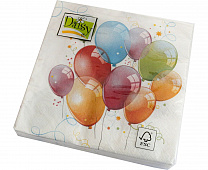 Pol-Mak Салфетки сервировочные Daisy Разноцветные шарики 33х33 3хслойные, 20 шт арт.SDOG010001