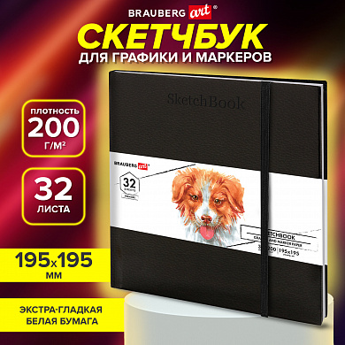 Brauberg �������� ��� ������� � ��������, �������� 200 �/�2, 195�195 ��, 32 �����, ������, Art Premi