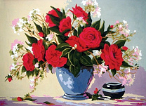 Картина по номерам Красные розы Роспись по холсту 40х50 см MS7552-1 с 8 лет