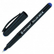 CENTROPEN Ручка-роллер, трехгранная, корпус черный, толщина письма 0,6 мм, синяя, 142305