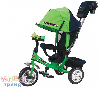 Beauty Велосипед 3-х колесный колеса EVA 8/10 с капюшоном, с клаксоном зеленый с 1 года