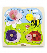 VIGA Пазл для малышей Насекомые 4 детали (дерево) VG50131 с 1 года