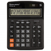 Brauberg Калькулятор настольный Extra-16-BK 16 разрядов черный 250475
