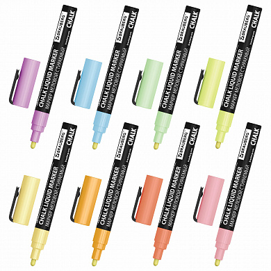 Brauberg ������� ������� Chalk liquid marker ������� 8 ������, 3 �� ��������� 152598