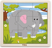 VIGA Пазл для малышей Слон 9 деталей 51441 с 1 года