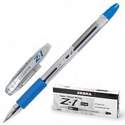 Zebra Ручка шариковая Z-1, толщ.письма 0,7мм, набор 12шт, рез.держ., синяя, BP074-BL