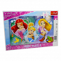Trefl Пазл Три счастливые принцессы в рамке 15 деталей 31279 с 3 лет