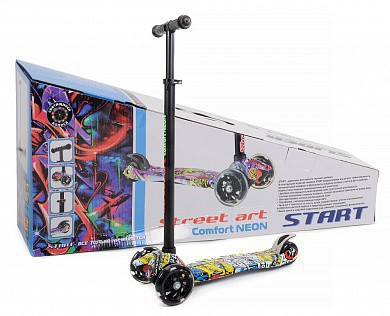 Slider Самокат 3-х колесный Start Comfort Neon Street Art SS2C3N с 3 лет
