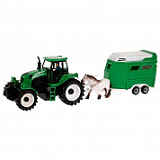 Технопарк Трактор с прицепом Фермер 40 см + лошадь, свет и звук, пластик 1805А415-R с 3 лет
