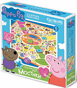 Origami Настольная игра Мостики + мини-пазл 20 элементов Peppa Pig 01587 с 3 лет