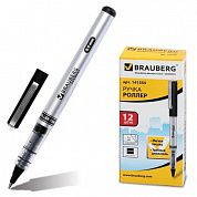 Brauberg Ручка роллер RLP002b, толщ.письма 0,5 мм, набор 12шт, 141555. черная