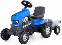 Полесье Каталка-трактор с педалями Turbo с полуприцепом синий 84637 с 3 лет