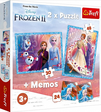 Trefl ���� ������������ ����� 3 � 1 Frozen-2 30�48 ��������� + ���� 24 �������� 90814 � 3 ���