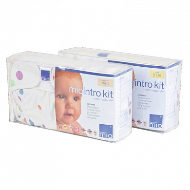 Bambino Mio Комлект многоразовых подгузников для новорожденного INTRO NB до 5 кг Цветной
