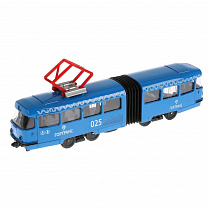 Технопарк Трамвай с гармошкой 19 см двери металл, инерция SB-18-01-BL-WB(IC).20-1 с 3 лет