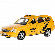Технопарк Машина LADA 2171 Priora Такси 12 см, двери, багаж, металл PRIORAWAG-12TAX-YE с 3 лет