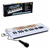 Zhorya Синтезатор детский 37 клавиш с микрофоном белый ZYB-B3151-2 с 3 лет