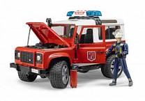 Bruder Брудер Внедорожник Land Rover Defender Пожарная машина Station Wagon с фигуркой 02-596
