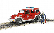 Bruder Брудер Внедорожник Jeep Wrangler Unlimited Rubicon Пожарная с фигуркой арт.02-528 с 3 лет