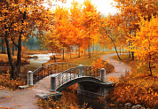 Алмазная картина Осенний парк 40х50 см с подрамником YSG2002 с 8 лет