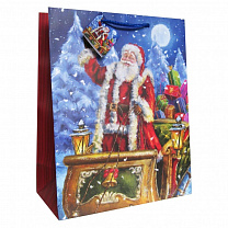 Eureka Пакет подарочный 33x45.5x10 см Новый год Санта в санях